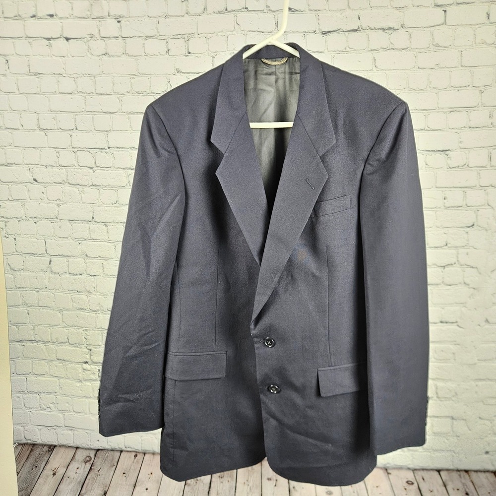 Christian Dior Monsieur Navy Blue Wool Blazer Jacket 40L Vintage USA Made